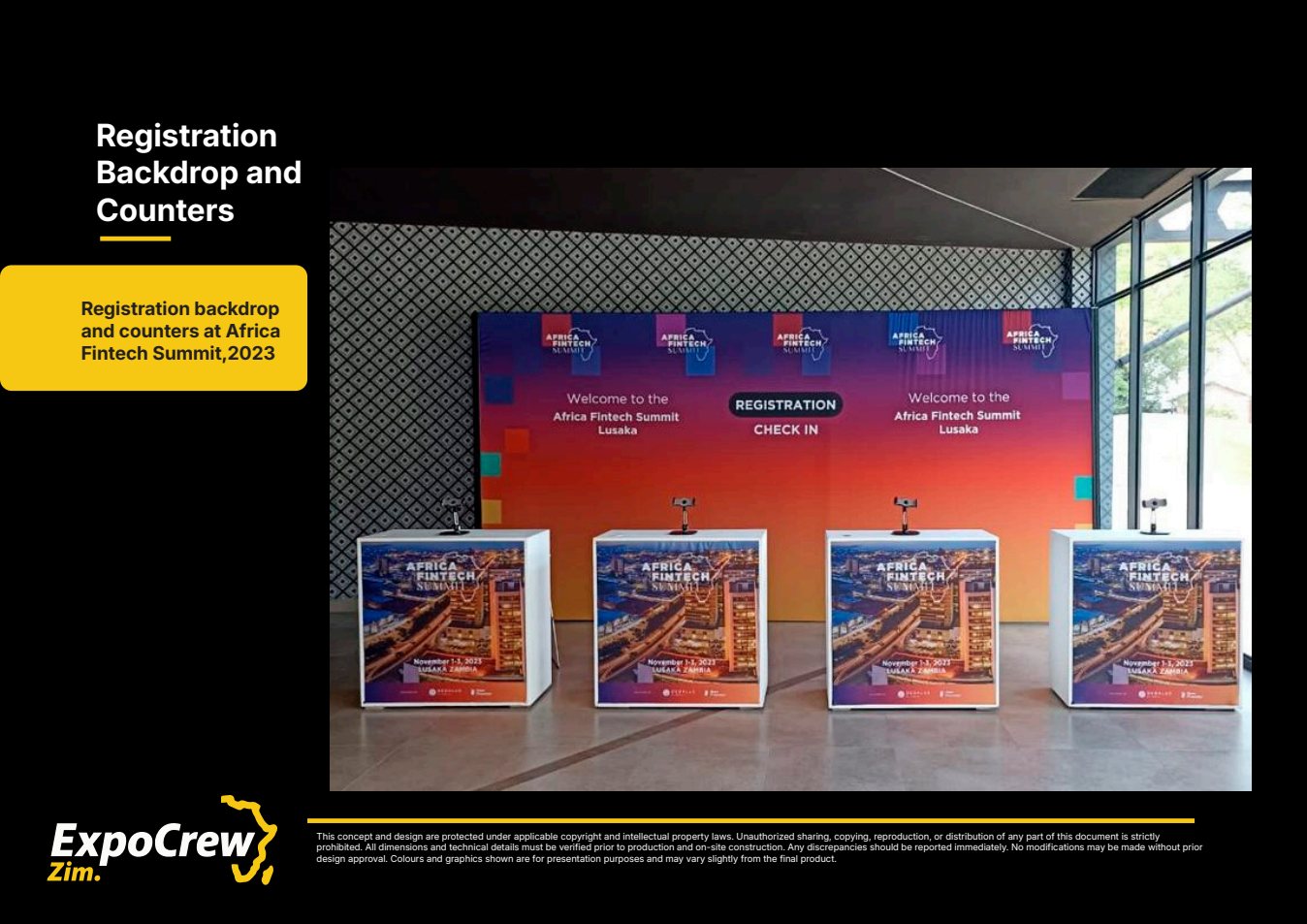 Registration Backdrop and Counters